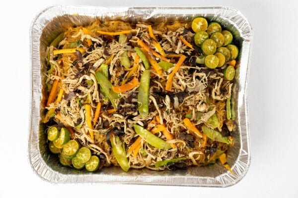 Pancit with Mixed Vegetable Toppings